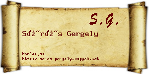 Sörös Gergely névjegykártya